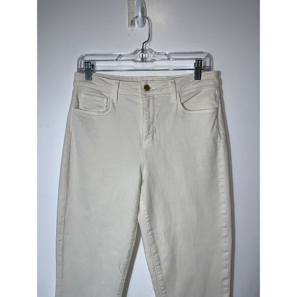 L'AGENCE  KENDRA HIGH RISE CROPPED FLARED  JEANSIL8- VINTAGE WHITE Womens s Size - Picture 4 of 11
